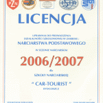 Licencja Stowarzyszenia Instruktorów i Trenerów Narciarstwa Polskiego Związku Narciarskiego 2006/2007