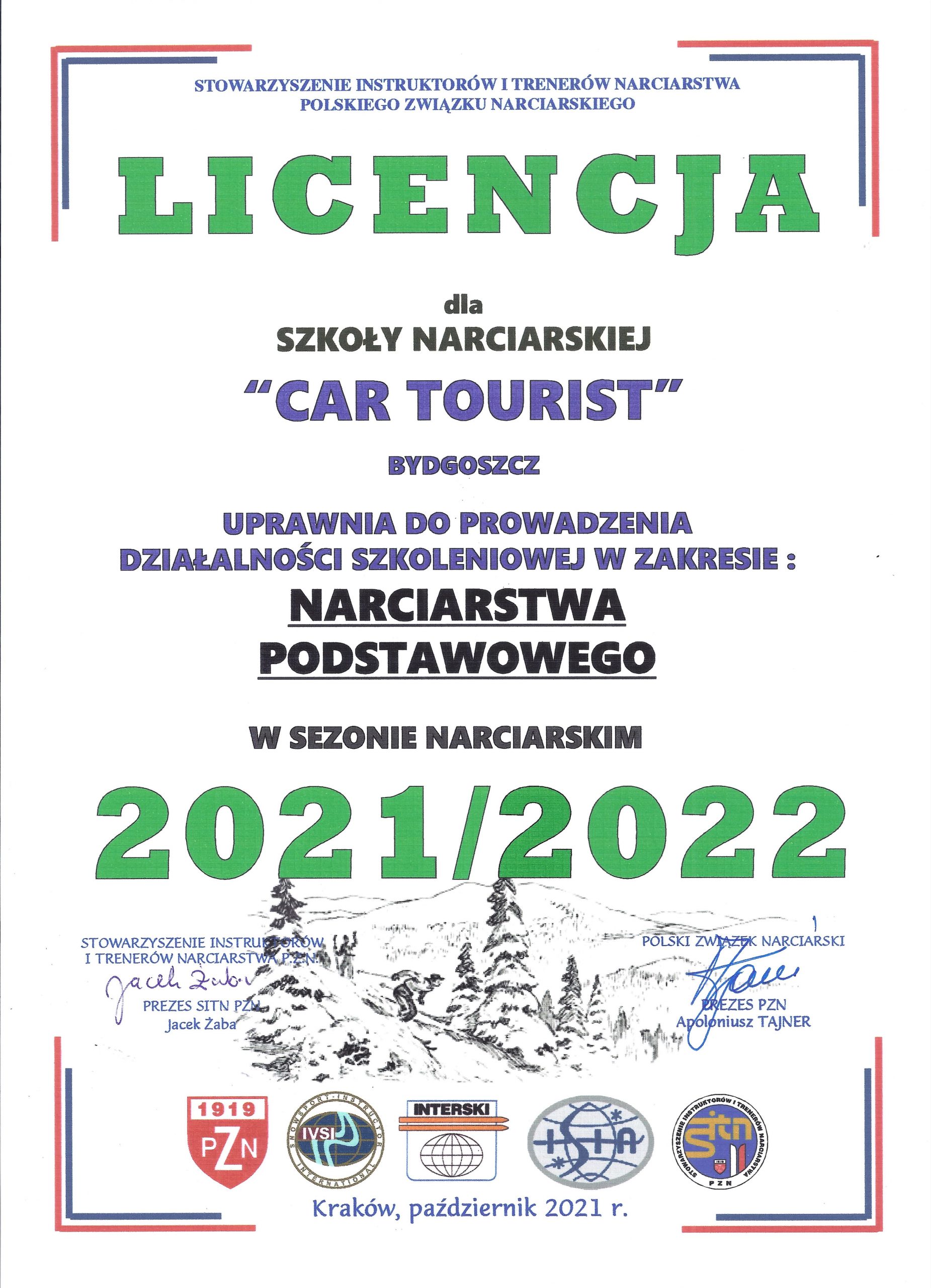Licencja Cartourist 2020/2021